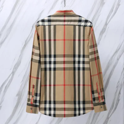 Рубашка Burberry Red And Black And White Lines Print "Brown" фото № 2