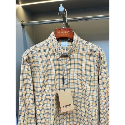 Рубашка Burberry Red And Contrast Lines Squares Print "Beige" фото № 2 Рубашка Burberry Red And Contrast Lines Squares Print "Beige" фото № 2