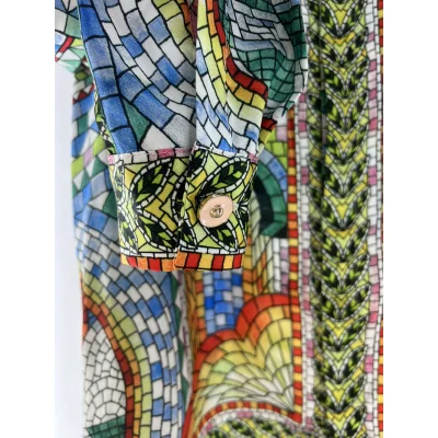 Рубашка Casablanca Mosaic Colorful Windows "Green" фото № 7 Рубашка Casablanca Mosaic Colorful Windows "Green" фото № 7