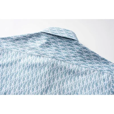 Рубашка Christian Dior Print Dior Many Logos "Blue" фото № 4