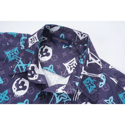 Рубашка Louis Vuitton Middle Logo Along "Blue" фото № 5 Рубашка Louis Vuitton Middle Logo Along "Blue" фото № 5