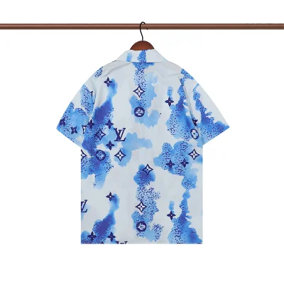 Рубашка Louis Vuitton Short Sleeve Bright Abstraction "Blue" фото № 2