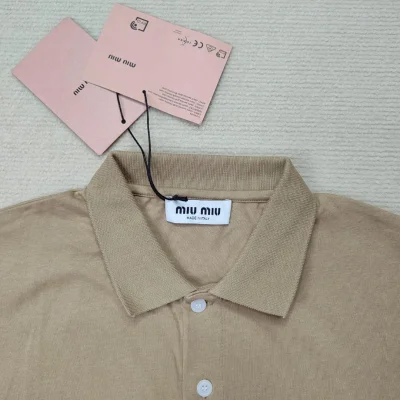 Рубашка Miu Miu Small Frontside White Logo "Brown" фото № 2