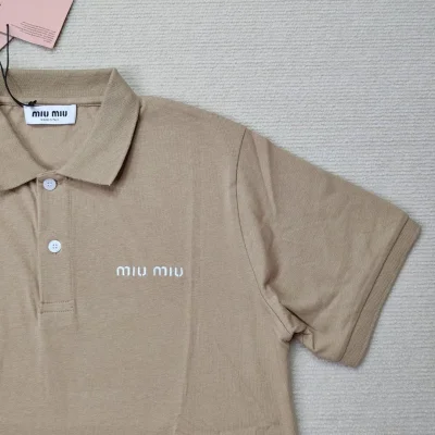 Рубашка Miu Miu Small Frontside White Logo "Brown" фото № 3