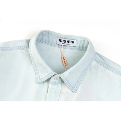 Джинсовая рубашка Miu Miu Rounded Bottom "Blue" фото № 3