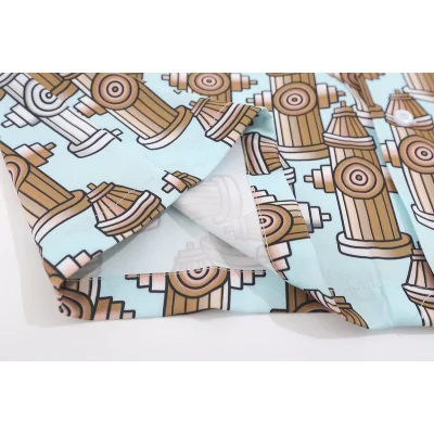 Рубашка Palm Angels Hydrants "Brown/Blue" фото № 7