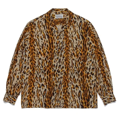 Рубашка Wacko Maria Leopard Print - With Pocket "Brown"