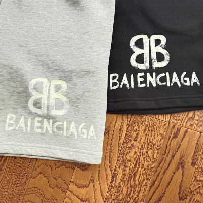 Шорты Balenciaga Cotton With Logo "Gray" фото № 3