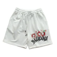 Шорты Balenciaga X Gucci Graffiti Logo "White"