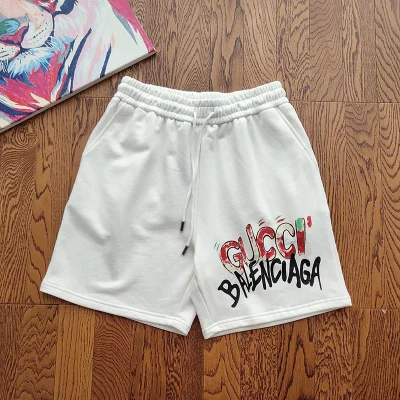 Шорты Balenciaga X Gucci Graffiti Logo "White" фото № 6