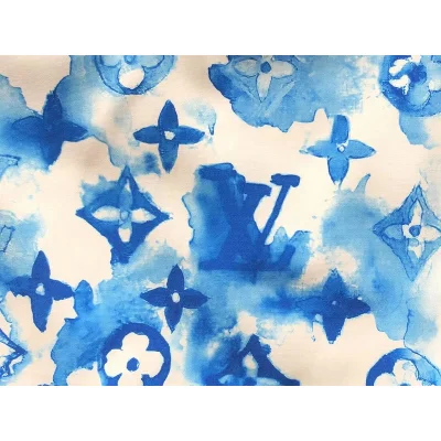 Шорты Louis Vuitton Repeating Logo Letters And Symbols Along "Blue" фото № 8