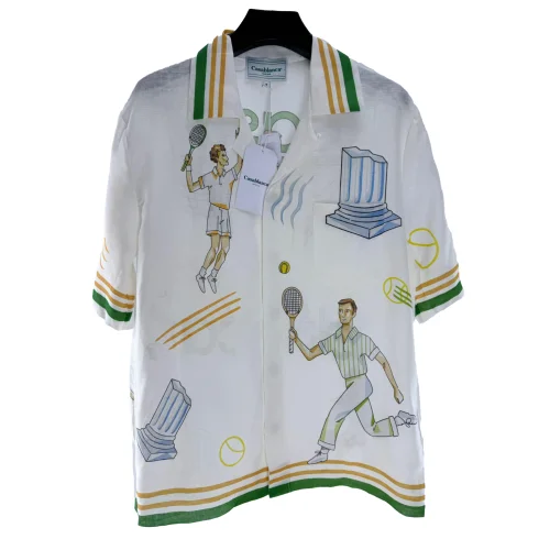 Рубашка Casablanca Tennis Man And Woman With Rocket "White"