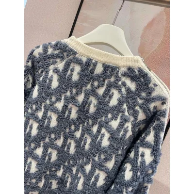 Свитер Christian Dior Zips On Sleeves Print Logos "Gray" фото № 4