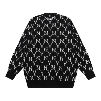 Кардиган MLB Korea — Monogram Allover Knit "Black" фото № 2