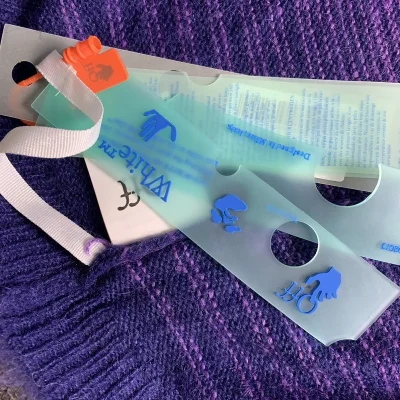 Свитер Off White With Stripes On The Sleeves And Logo "Violet/White" фото № 2