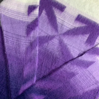 Свитер Off White With Stripes On The Sleeves And Logo "Violet/White" фото № 4