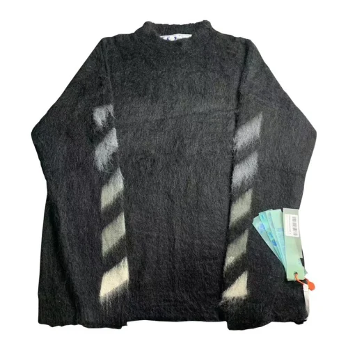 Свитер Off White With Logo Brand "Black/Gray"