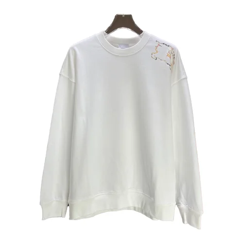 Свитшот Burberry Frontside Print On The Shoulder Warrior And Horse "White"