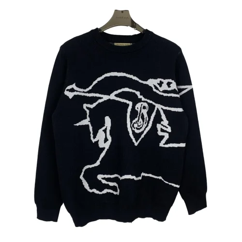 Свитшот Burberry Two Sides Print Black Warrior On The Horse "Black"