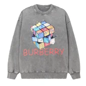 Свитшот Burberry Frontside Print Colorful Rubik's Cube Orange Logo "Gray"