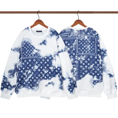 Свитшот Louis Vuitton Flowers And Stars Of The Brand "White/Blue" фото № 2