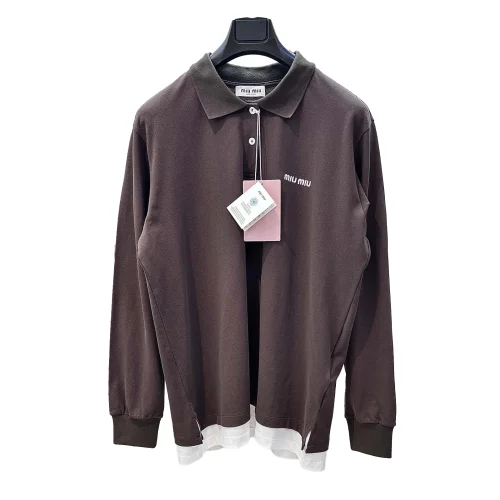 Свитшот Miu Miu White Frontside Logo On The Dark Fabric "Brown"