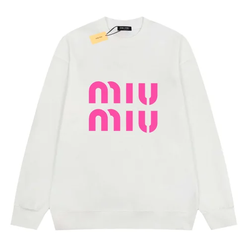 Свитшот Miu Miu Frontside Pink Big Logo Miu Miu "White"