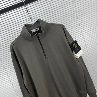 Свитшот Stone Island With Patch With Large Text - ZIP "Gray" фото № 3