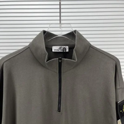 Свитшот Stone Island With Patch With Large Text - ZIP "Gray" фото № 7