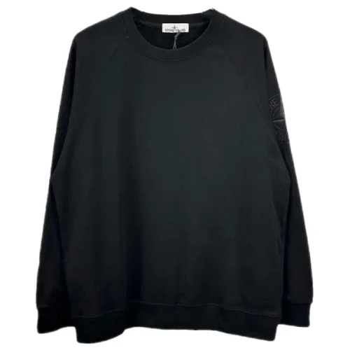 Свитшот Stone Island With Brand Logo On The Sleeve - Monochrome "Black"