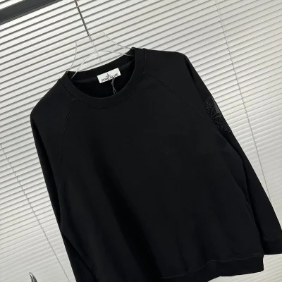 Свитшот Stone Island With Brand Logo On The Sleeve - Monochrome "Black" фото № 4