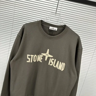 Свитшот Stone Island With Text Logo And Emblem — Single Color "Gray" фото № 2