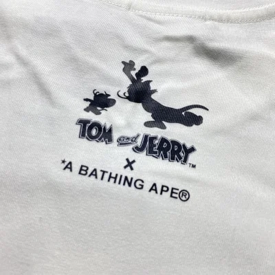 Футболка A Bathing Ape X Tom And Jerry "White" фото № 4