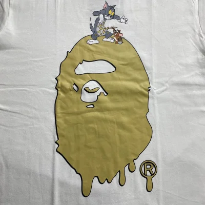 Футболка A Bathing Ape X Tom And Jerry "White" фото № 7