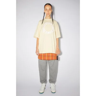 Футболка Acne Studios Base Color With Logo "Beige" фото № 6