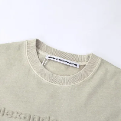 Футболка Alexander Wang Logo Brand New York Text "Beige/Gray" фото № 7
