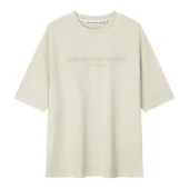 Футболка Alexander Wang Logo Brand New York Text "Beige/Gray"
