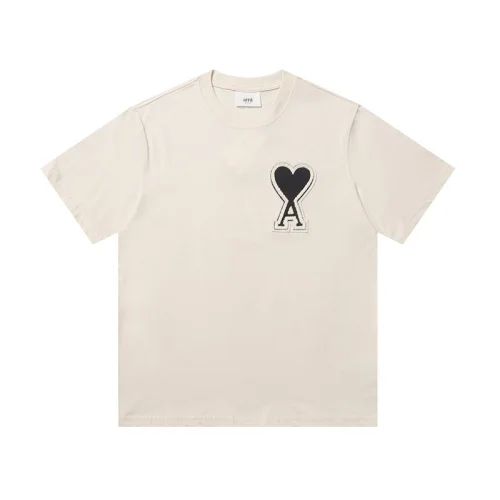 Футболка Amiri Logo With White Border "Cream"