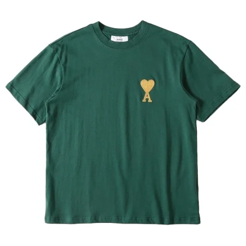 Футболка Amiri Yellow Heart Logo "Green"
