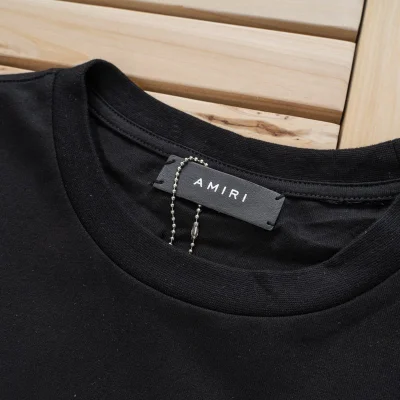 Футболка Amiri Logo With White Flowers "Black" фото № 7