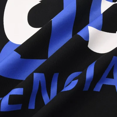 Футболка Balenciaga Blue Text Brand Logo "Black" фото № 3