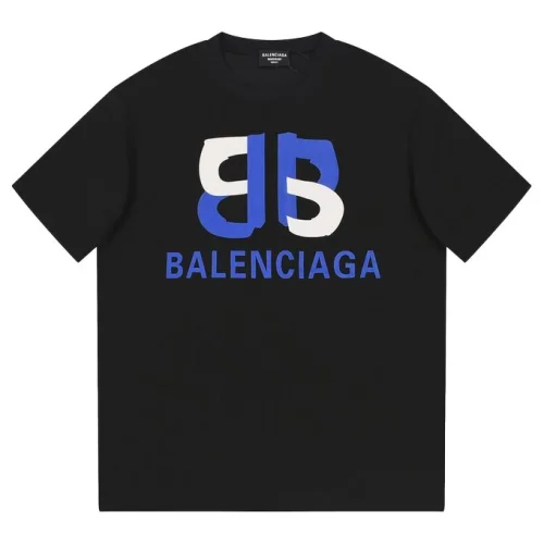 Футболка Balenciaga Blue Text Brand Logo "Black"