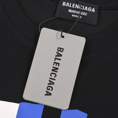 Футболка Balenciaga Blue Text Brand Logo "Black" фото № 7