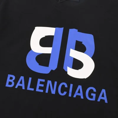 Футболка Balenciaga Blue Text Brand Logo "Black" фото № 9