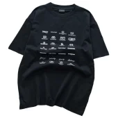 Футболка Balenciaga With Print Of Different Variants Of The Logo "Black"