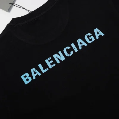 Футболка Balenciaga X Adidas With Blue Logo "Black" фото № 4