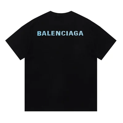 Футболка Balenciaga X Adidas With Blue Logo "Black" фото № 5