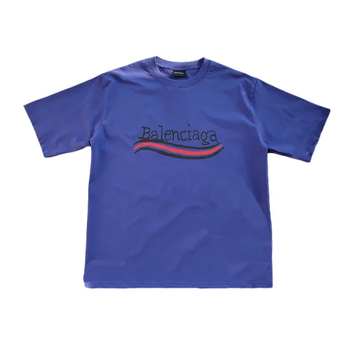 Футболка Balenciaga Big Logo With Waves "Blue"