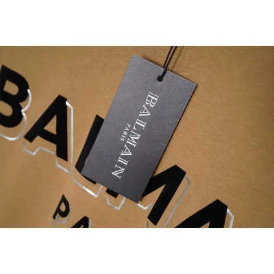 Футболка Balmain Text Logo "Brown" фото № 2