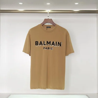 Футболка Balmain Text Logo "Brown" фото № 3